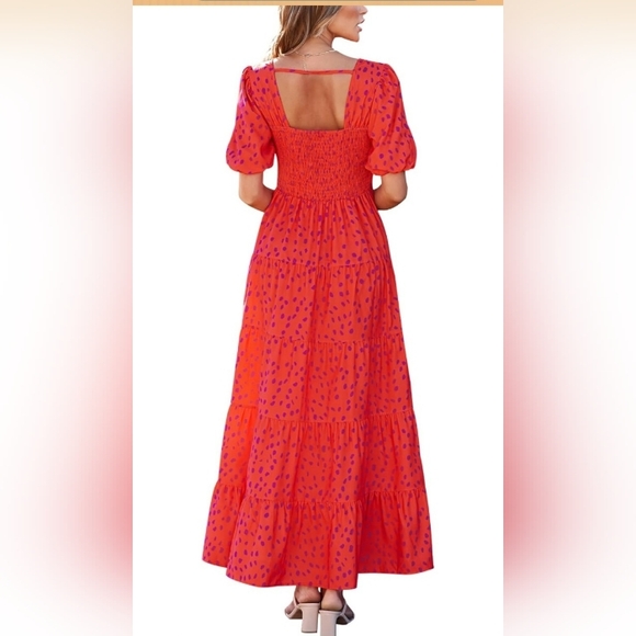 PRETTYGARDEN Puff Short Sleeve Cewneck Floral Long NWT - Picture 5 of 9